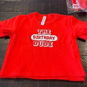 Vibrant Red 'The Birthday Dude' Kids Tee